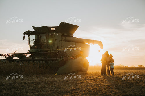 Farm Family Hugging in Soybean Field 6968