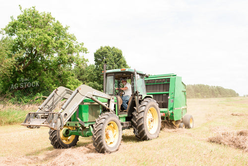 Tractor and Hay Baler 74073