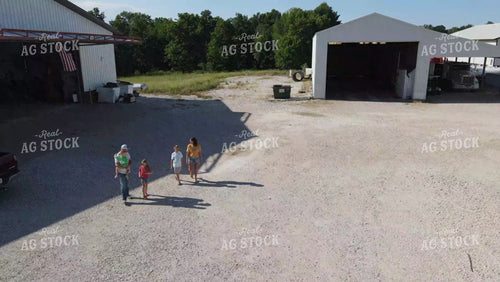 Farm Family Walking by Shed 9159