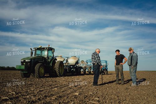 3 Generations of Farmers in Field at Planting 4219