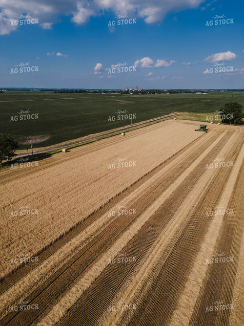 Aerial of Wheat Harvest 115317