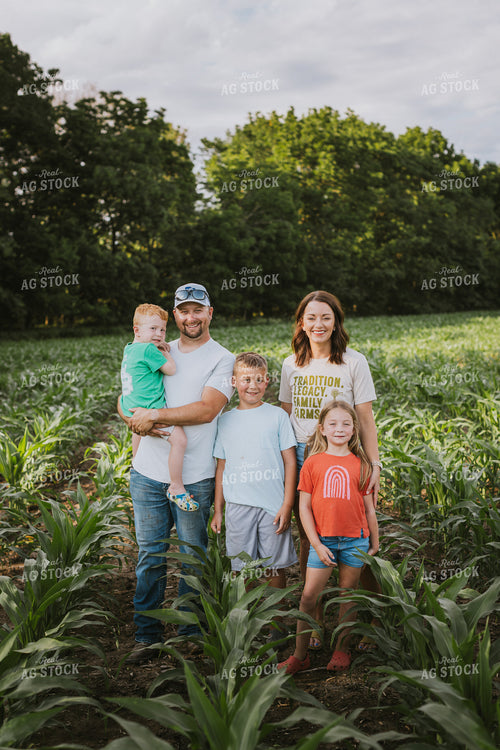 Farm Family Checking Corn 8741