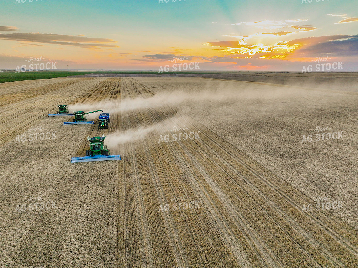 Aerial of Wheat Harvest 199007