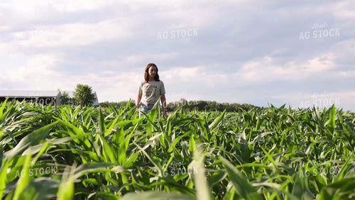 Female Farmer Checking Corn 9169