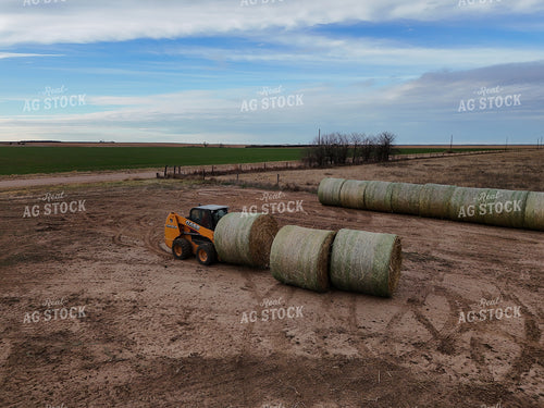 Moving Round Bales with Skid Steer 239414
