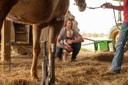 Rancher and Daughter with Horse 52432