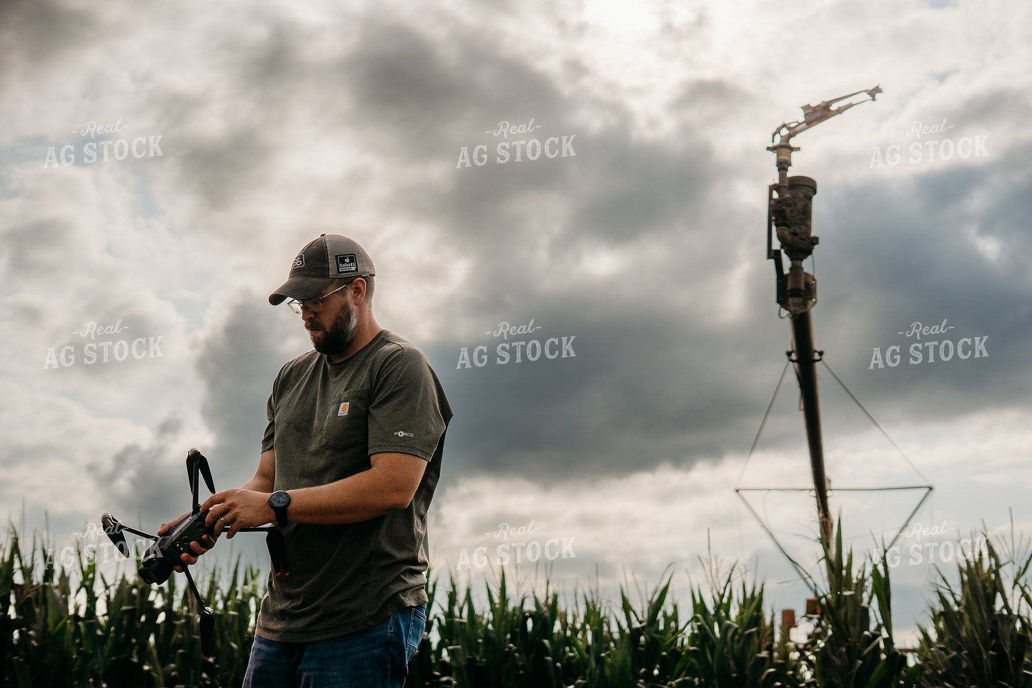 Farmer Holding Drone 196342