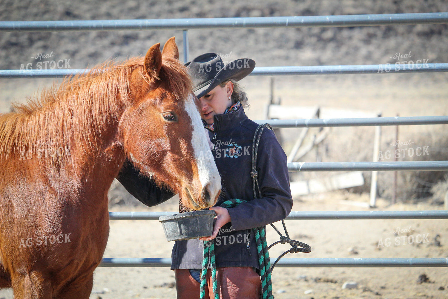 Female Rancher and Horse 78024