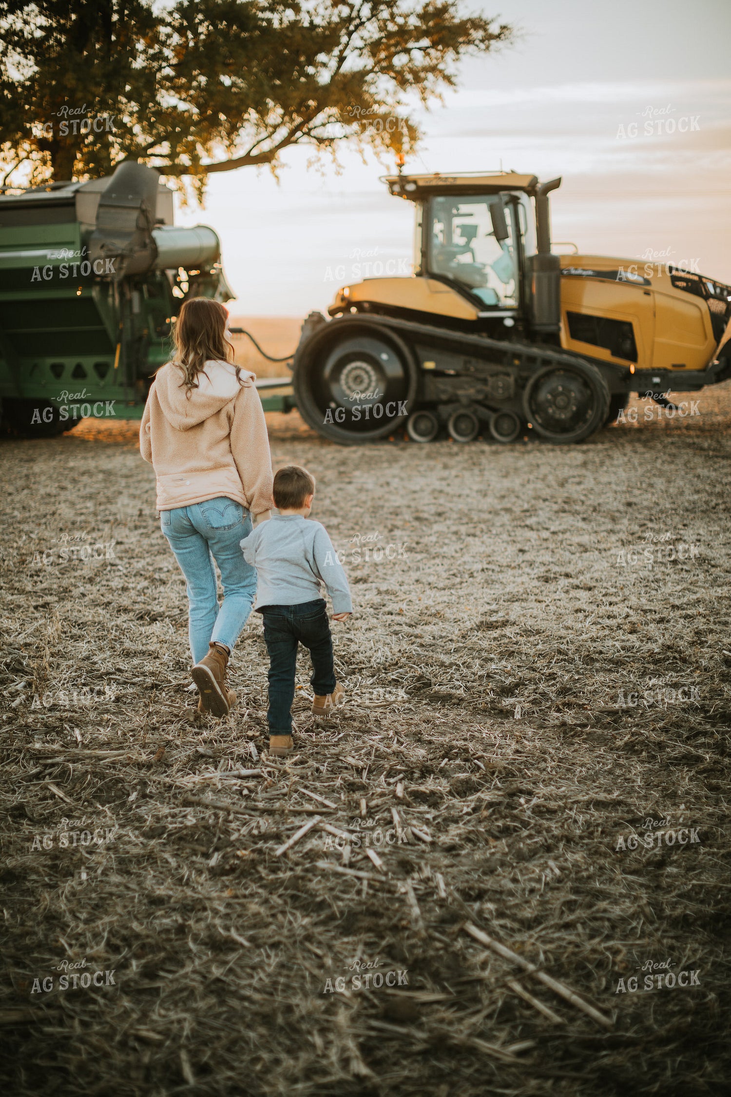 Farm Mom and Son in Field 6757