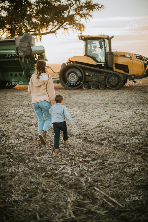 Farm Mom and Son in Field 6757