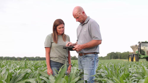 Farmers Checking Corn Field 9190