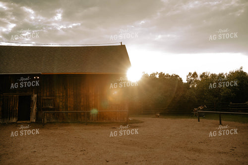 Sunset Over Wooden Barn 58344