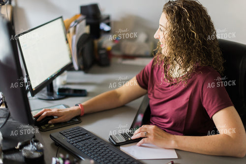 Female Farmer on Computer 8092
