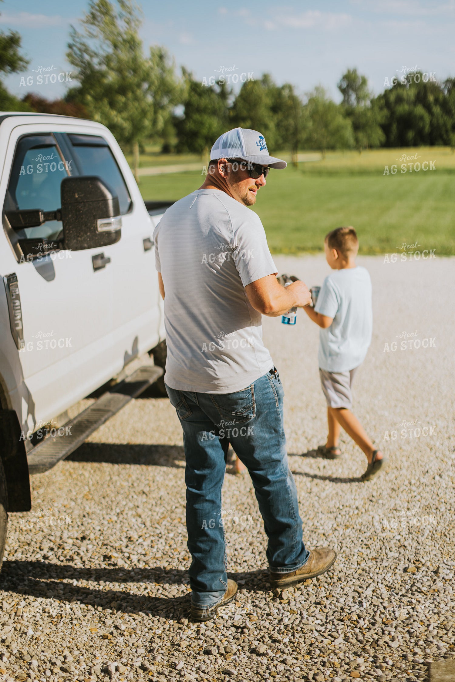 Farm Family Getting Out of Truck 8726