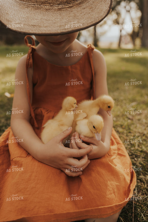 Farm Kid with Ducklings 61241