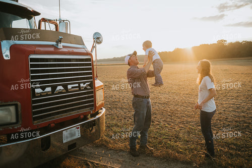 Young Farm Family During Soybean Harvest 4880