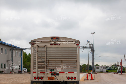 Semi Truck Pulling Up to Scale at Grain Elevator 132083