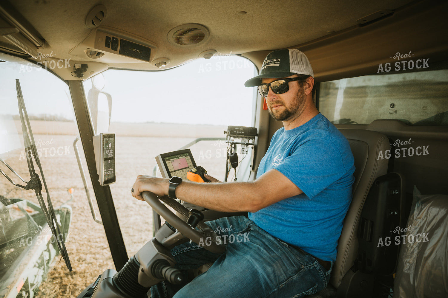 Farmer Inside Combine 7205