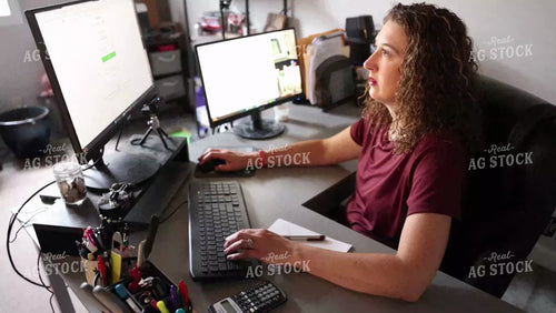 Female Farmer Working on Computer 8698