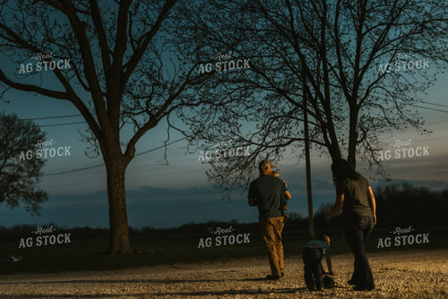 Farm Family Walking in Farmyard 7483