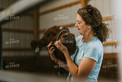 Female Farmer with Show Cow 7865