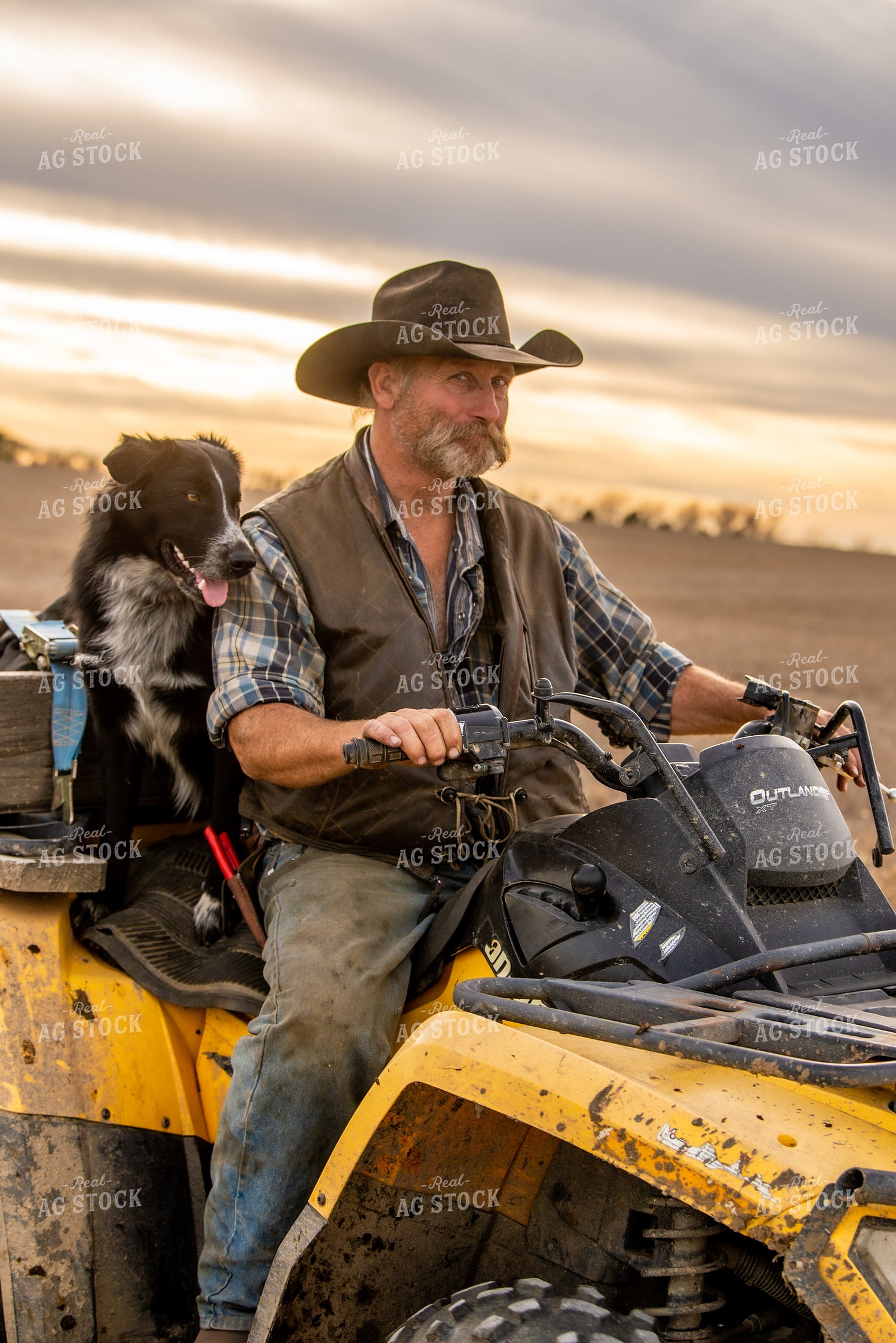 Rancher and Dog on Four Wheeler 299019