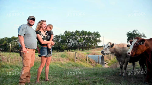 Farm Family in the Cattle Pasture - 385