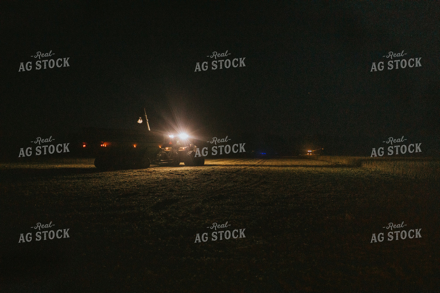 Grain Cart in Soybean Field at Night 5164
