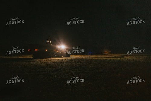 Grain Cart in Soybean Field at Night 5164