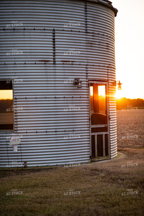 Sunset Through Grain Bin 136208